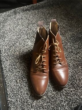 Women’s Brown Leather Lace-Up Ankle Boots